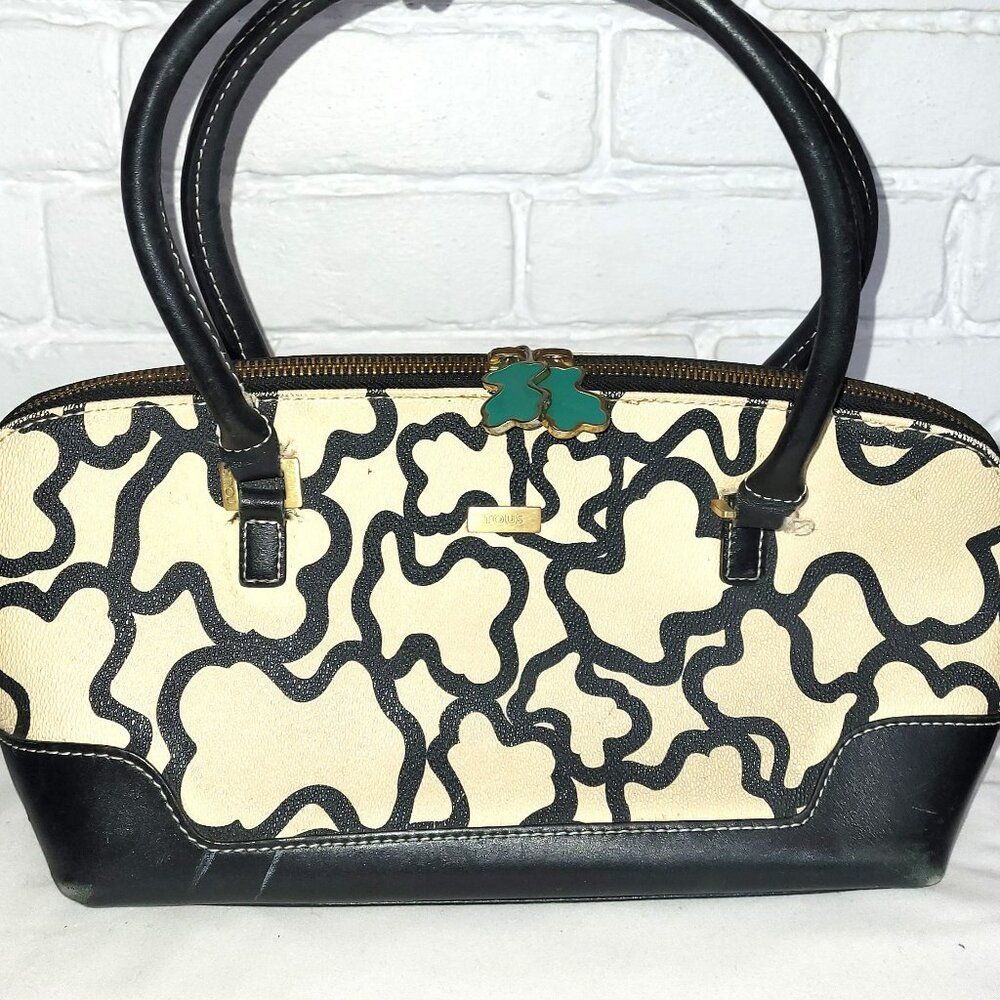 Tous Vintage Y2K Kaos Bag Beige/Black Bear Print